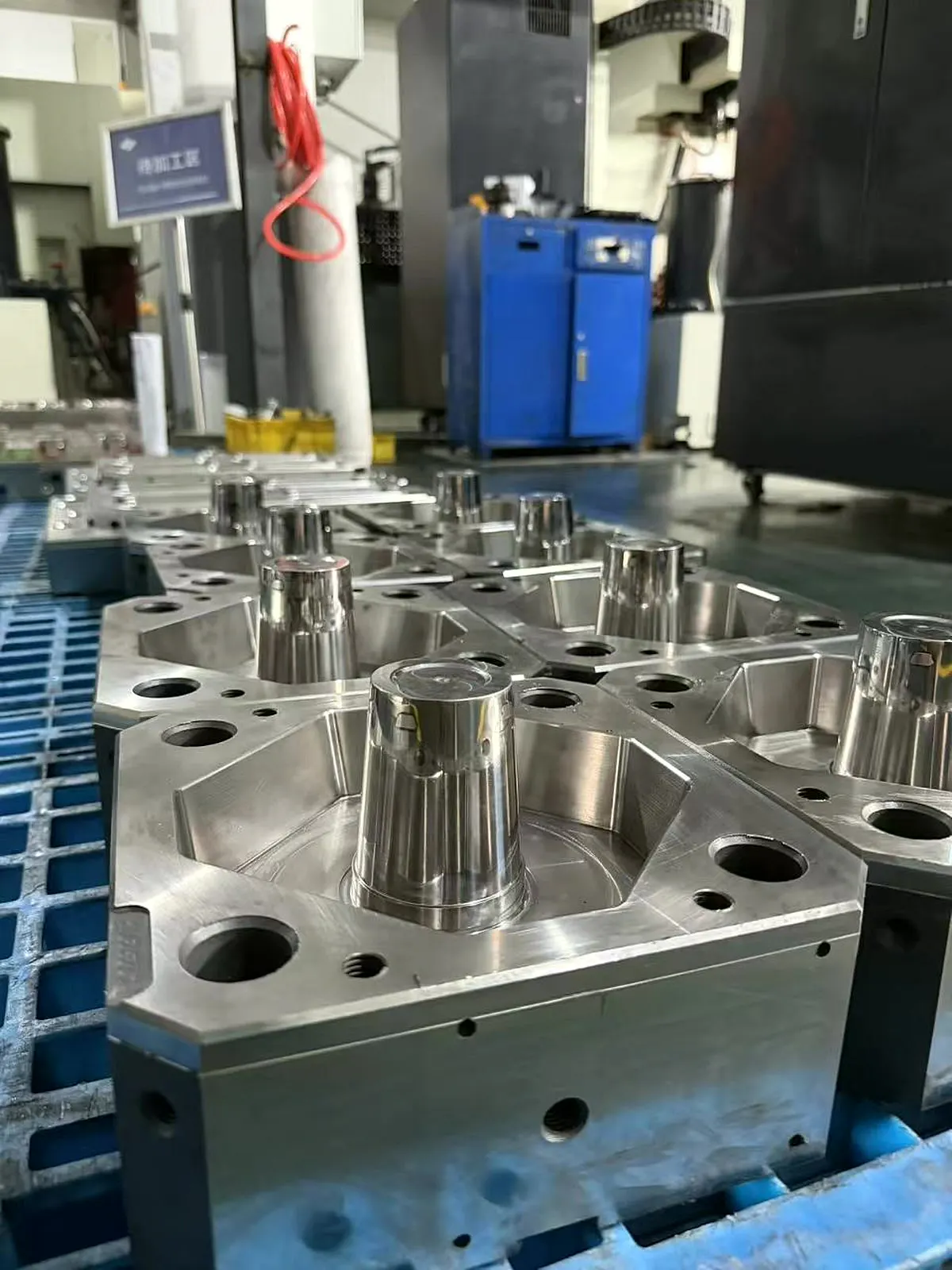 Finished precision mould cores prepared for dimensional inspection